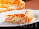 Рецепта Пирог с филе от бяла риба, заквасена сметана и скариди на фурна